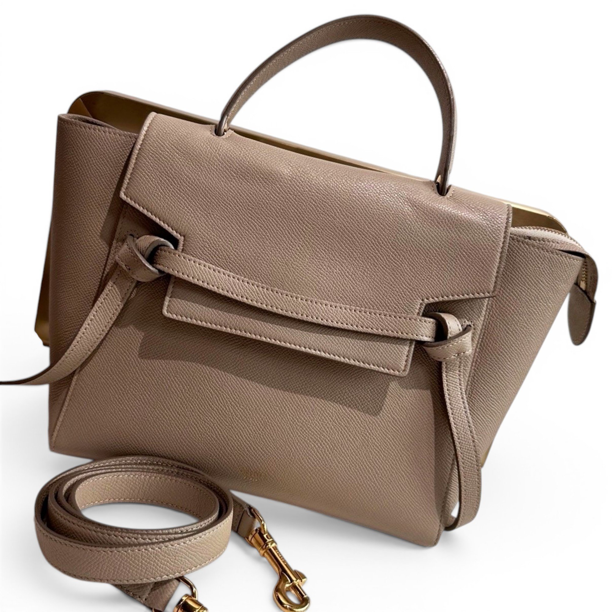 Belt leather handbag