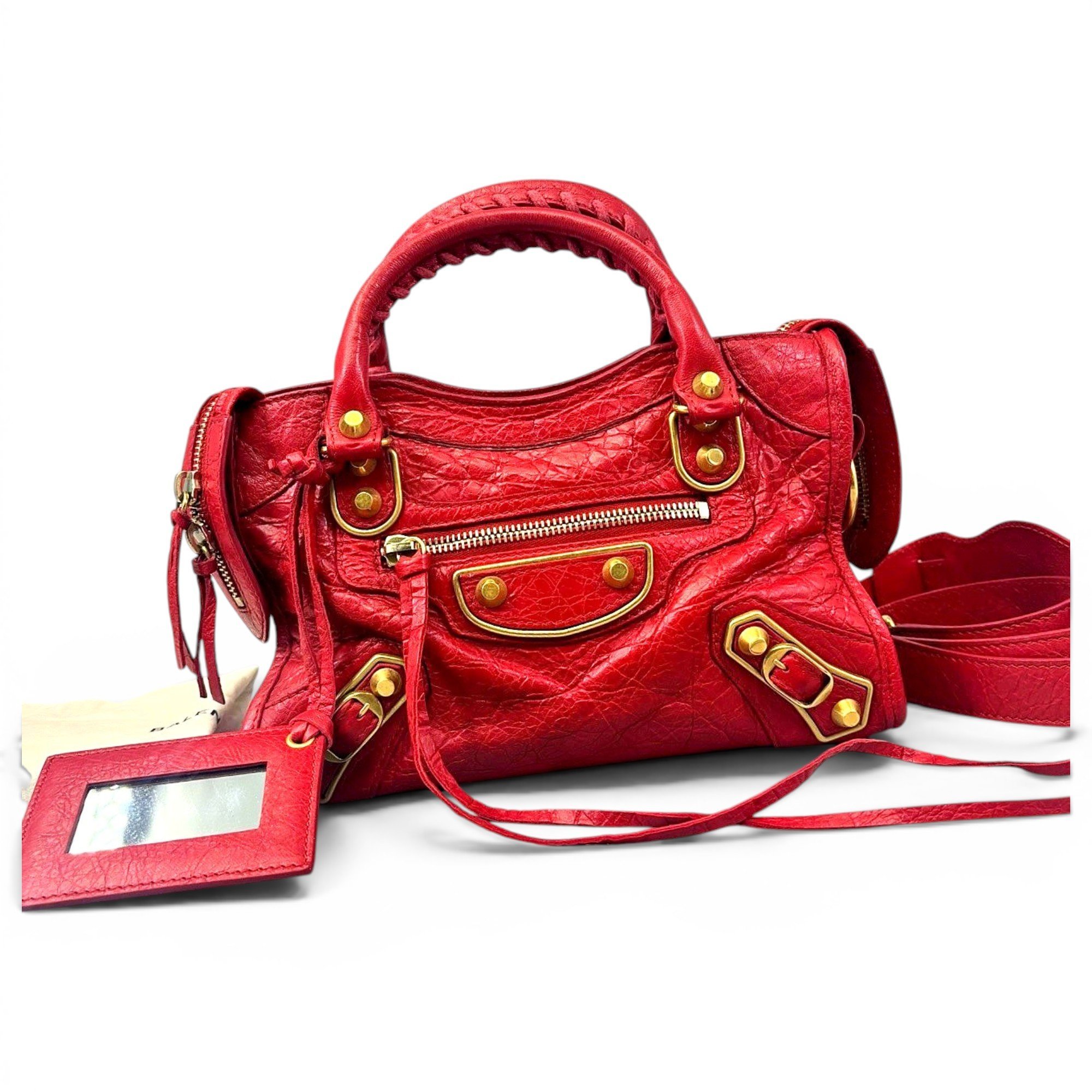City leather handbag