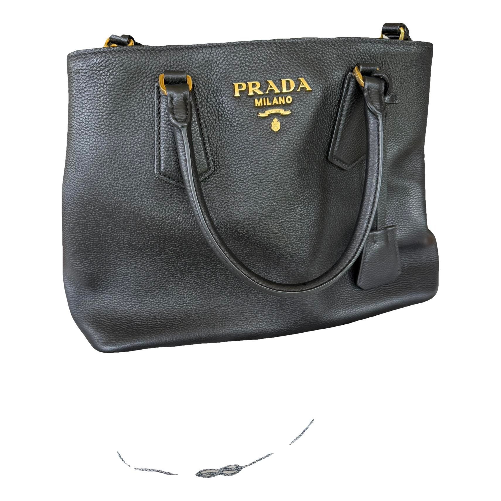 Double leather handbag