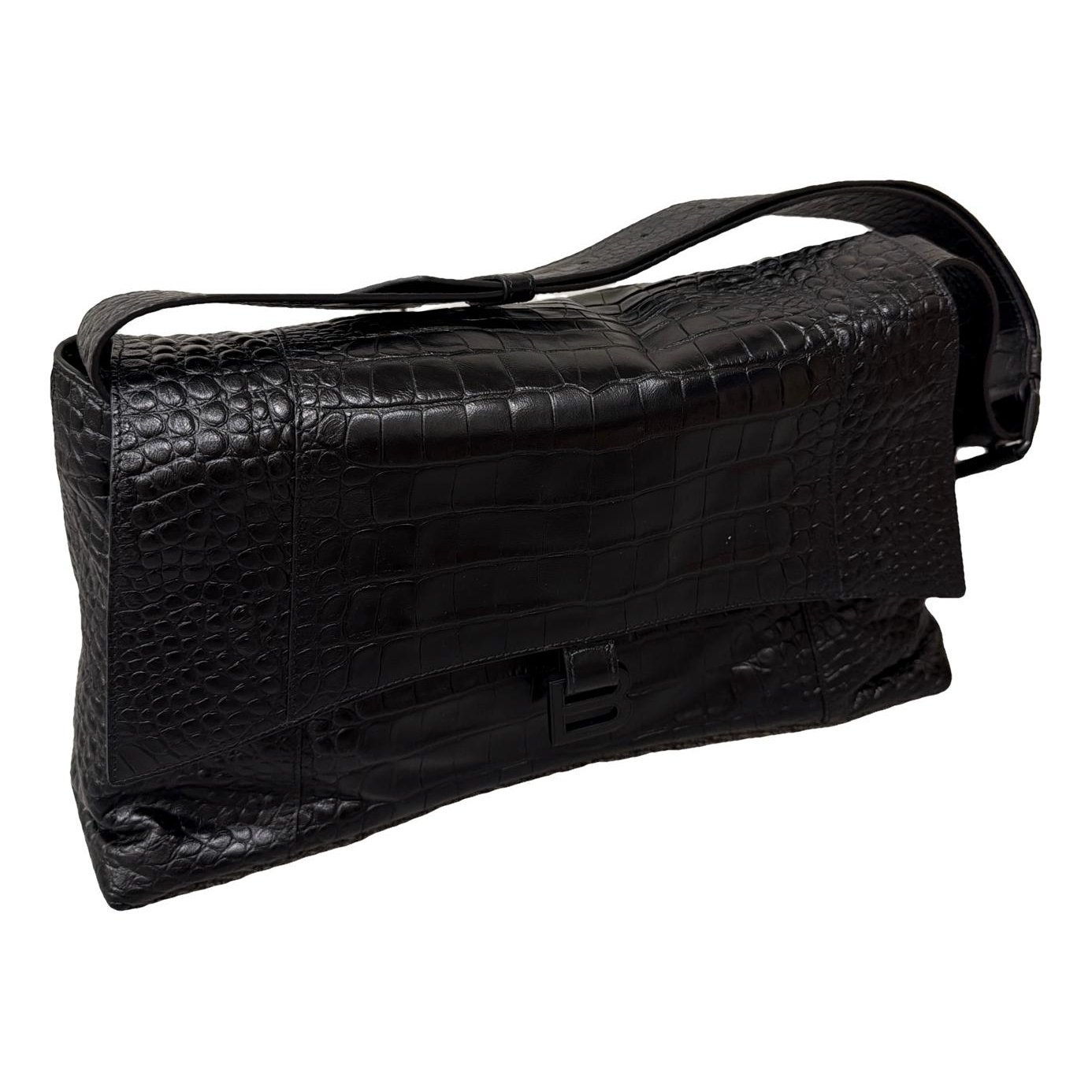 Hourglass leather handbag