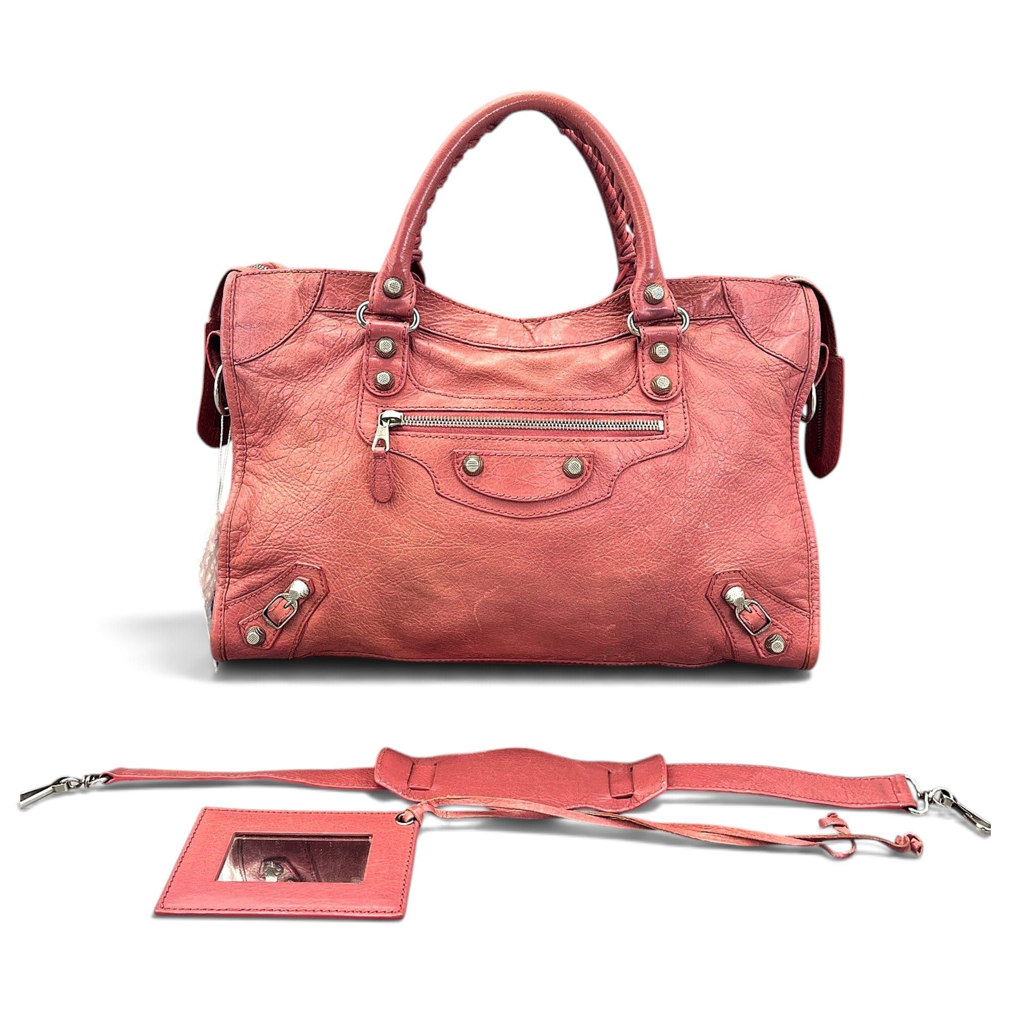City leather handbag