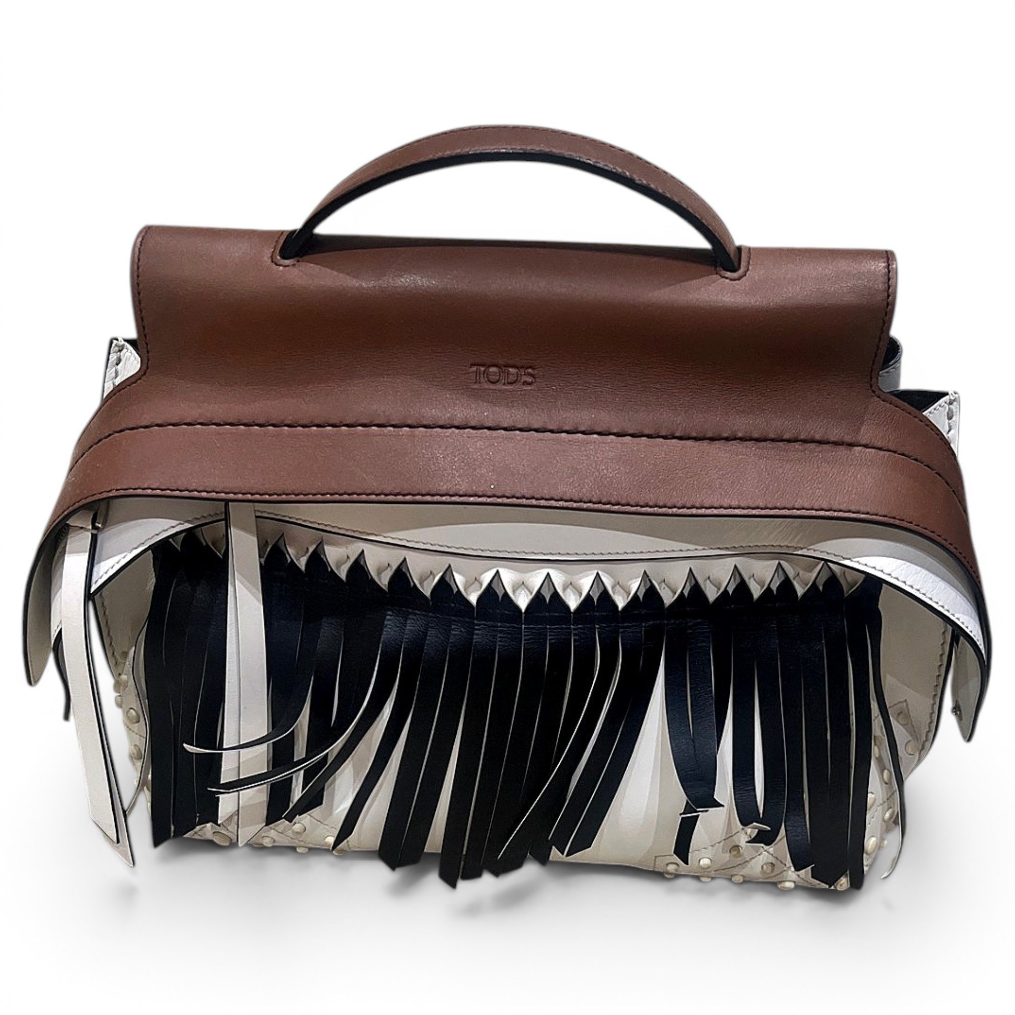 Wave leather handbag