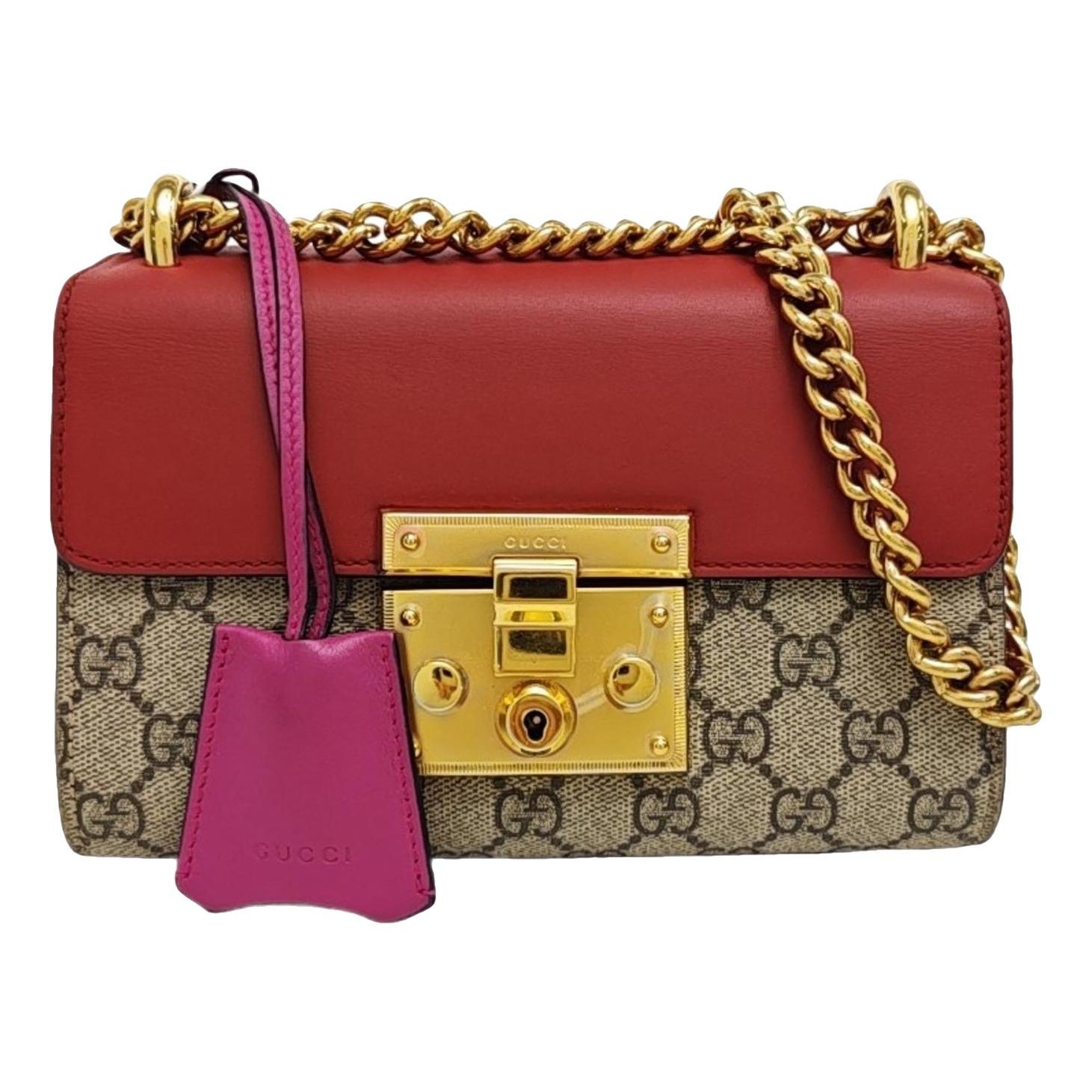 Padlock leather handbag