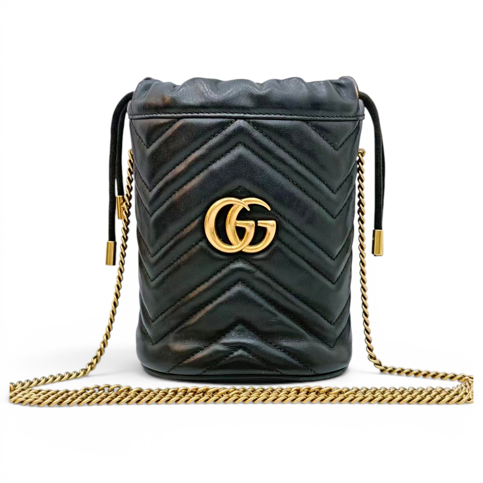 GG Marmont Chain Bucket leather crossbody bag