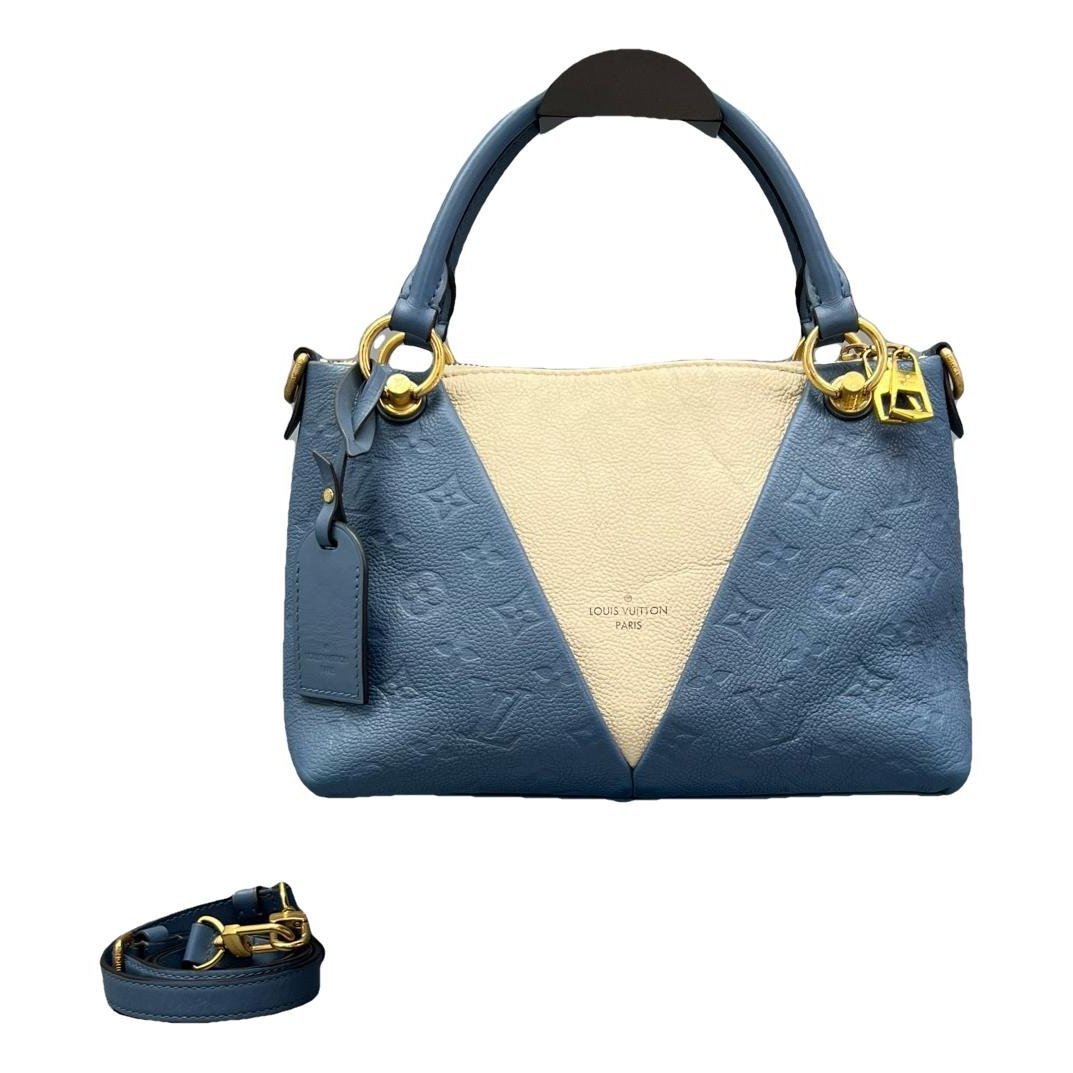 Tote V leather handbag