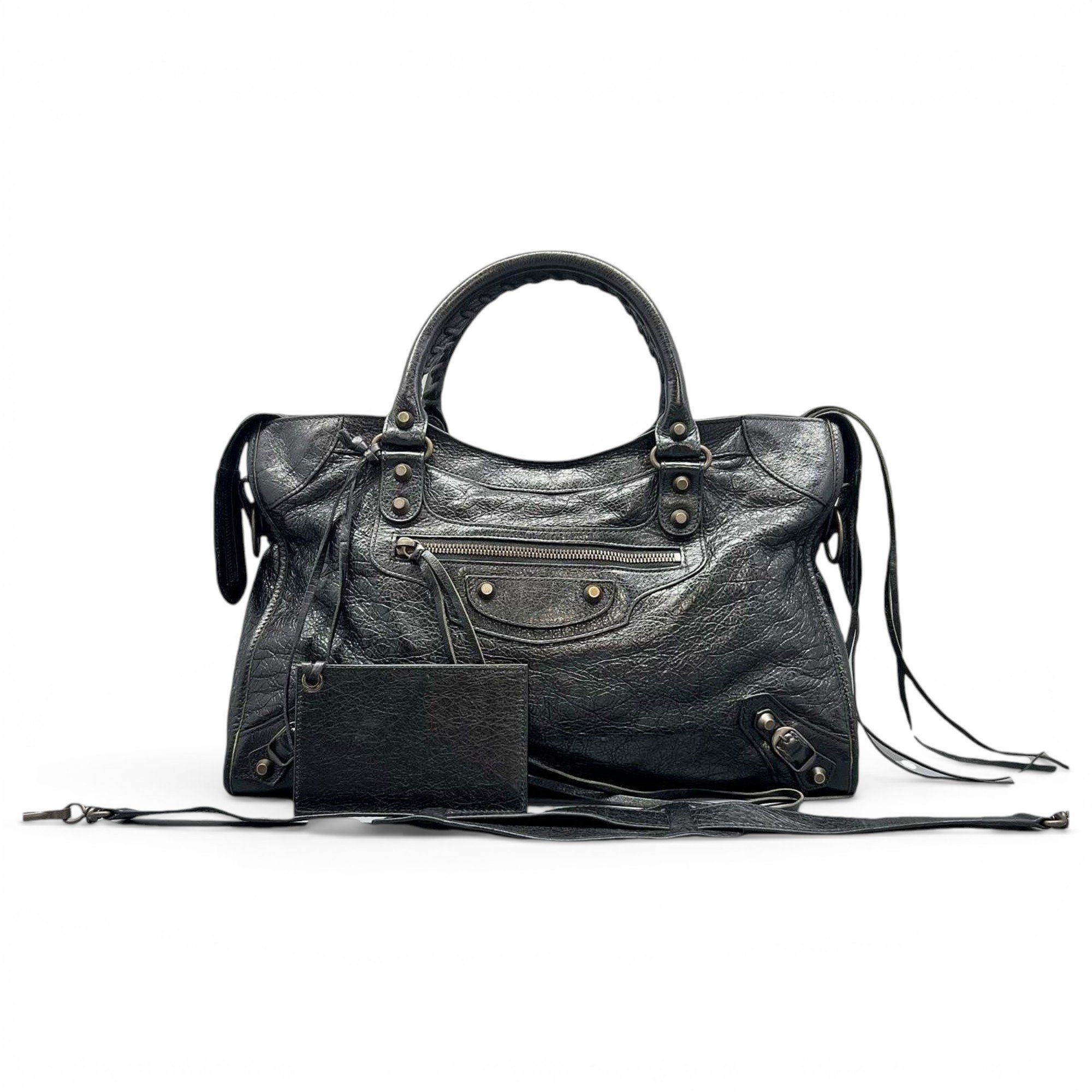 City leather handbag