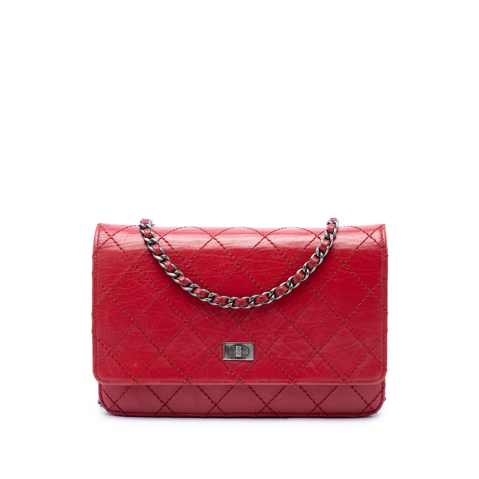 Wallet On Chain leather handbag