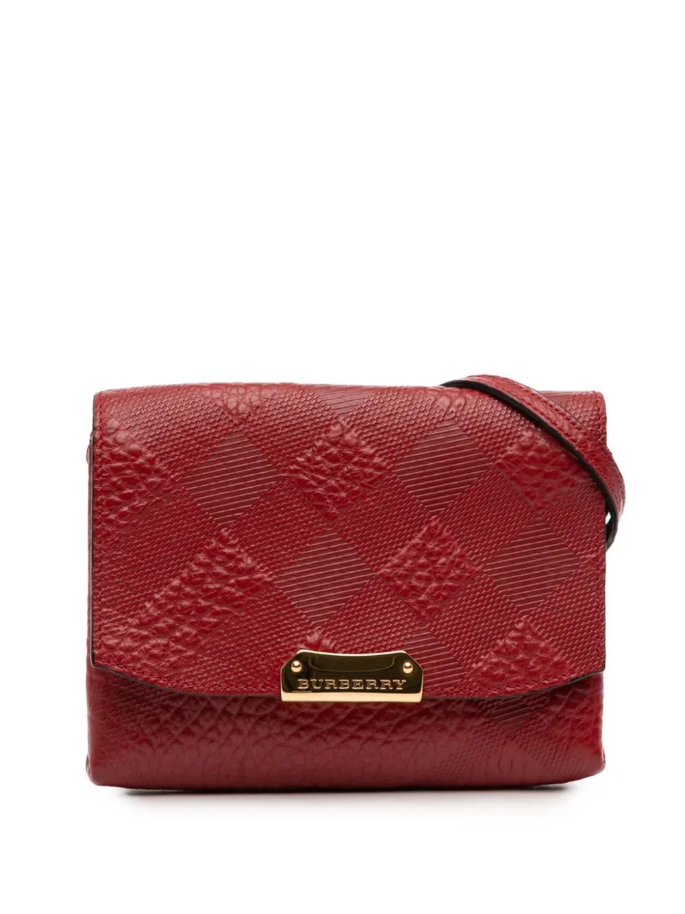 2000-2017 Embossed Grain Check Leather Langley crossbody bag