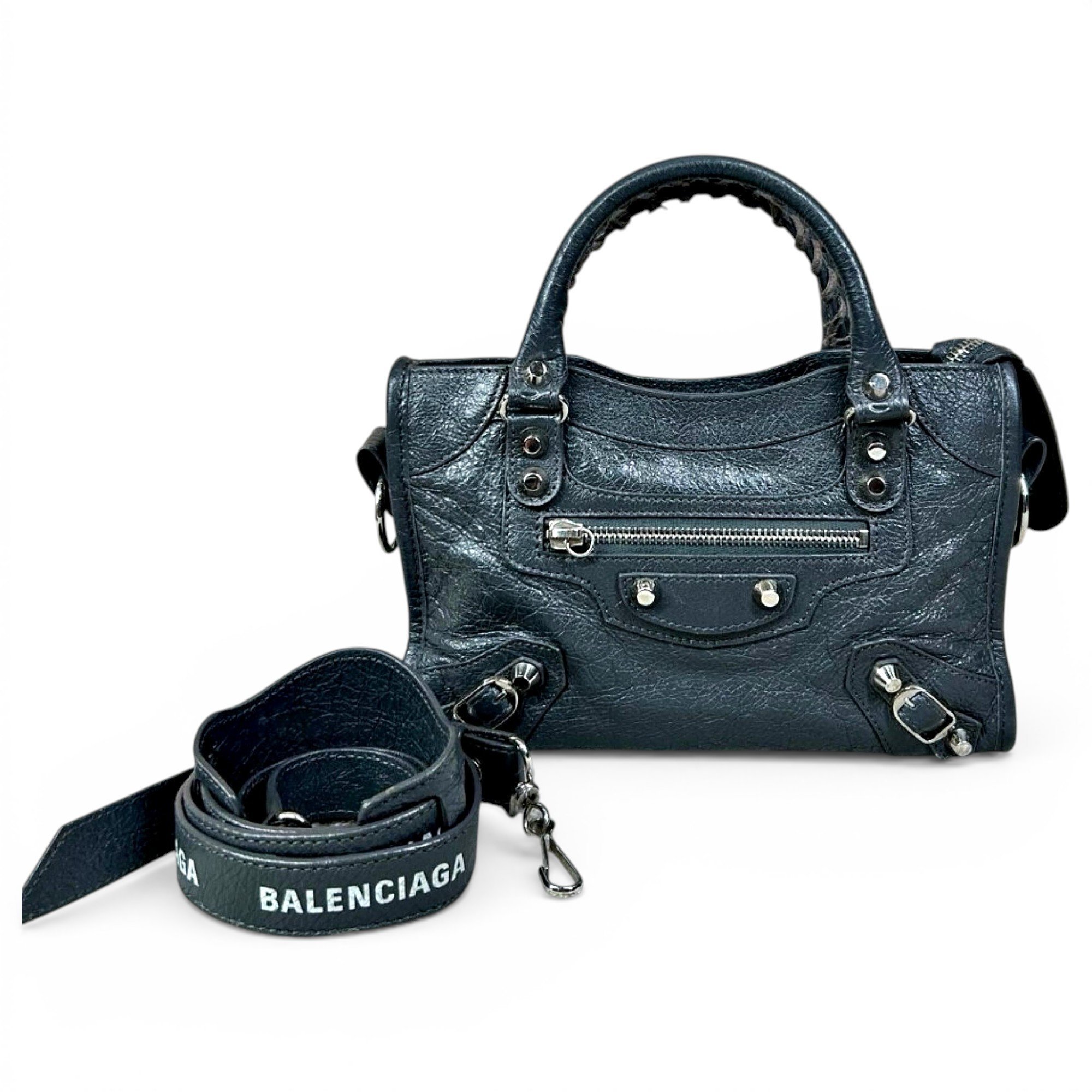 City leather satchel