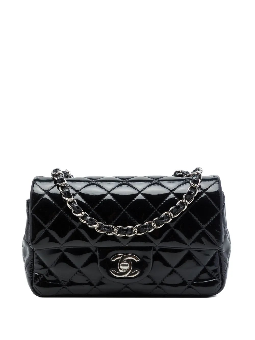 2014 Mini Rectangular Classic Patent Single Flap crossbody bag