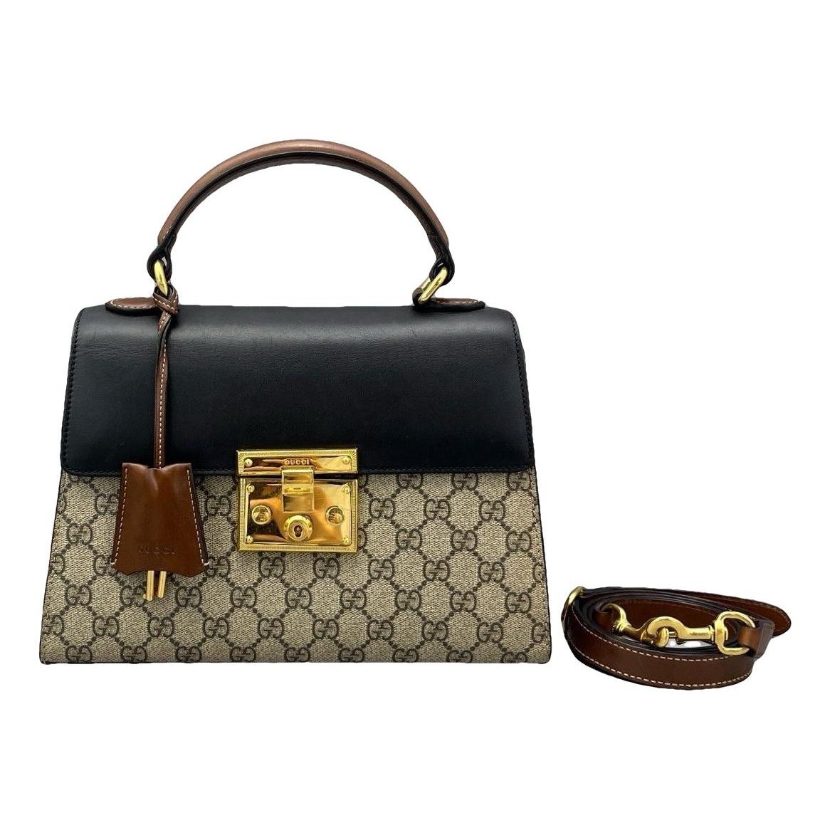 Padlock leather handbag