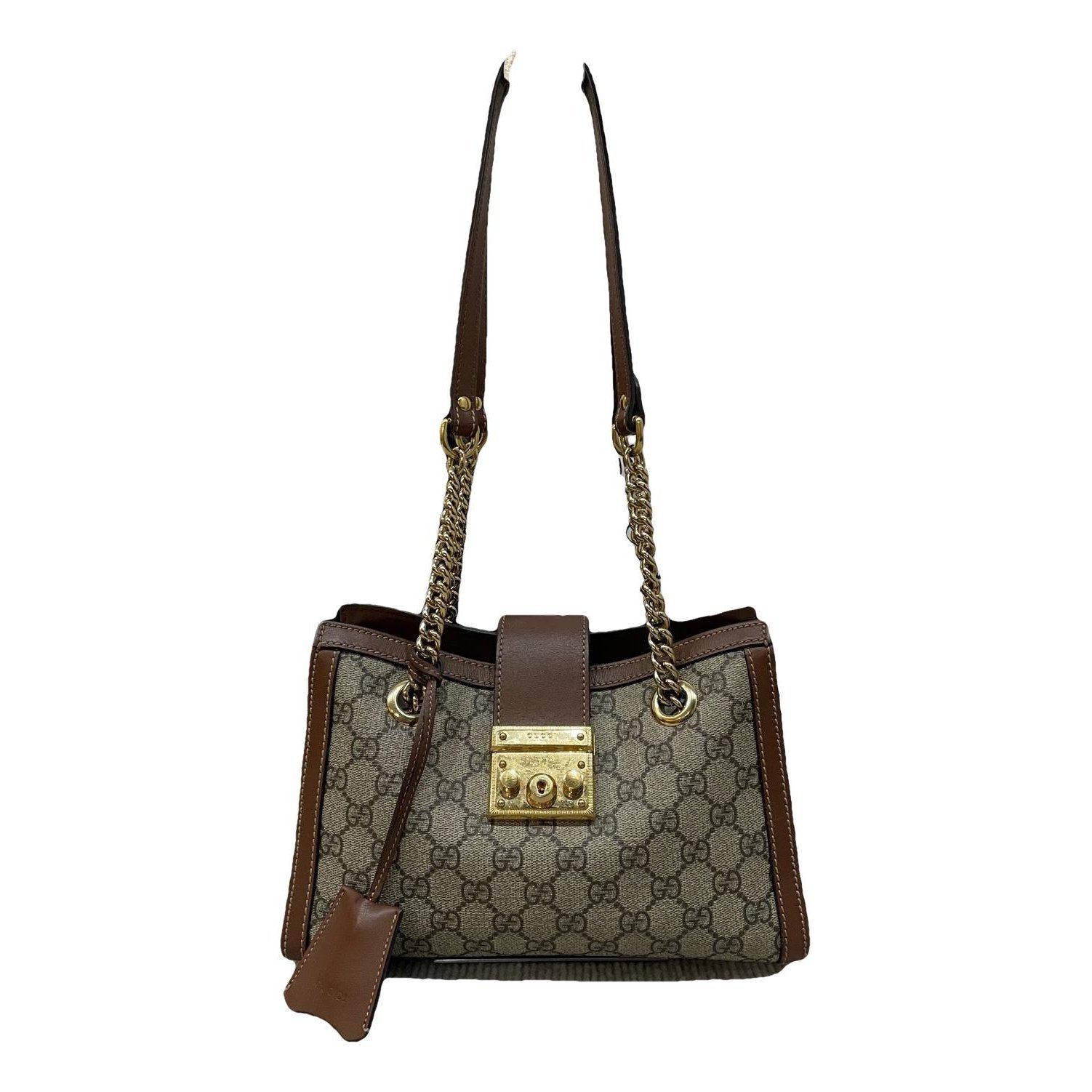 Padlock leather handbag