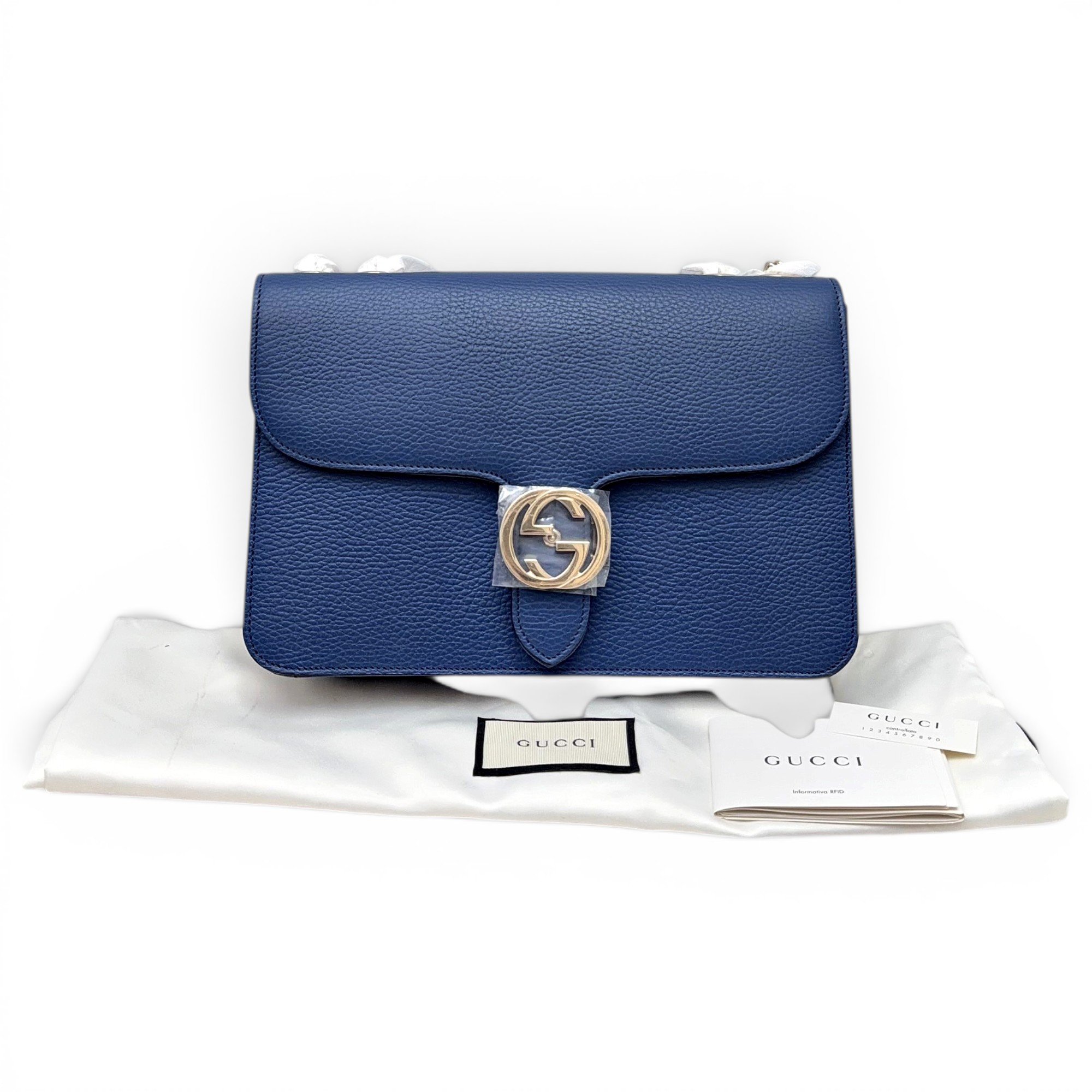 Interlocking leather handbag