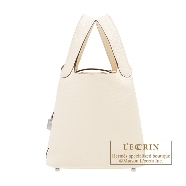 Hermes Hermes Picotin Lock bag 18/PM Nata Clemence leather Silver hardware