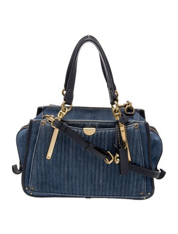 Denim Top Handle Bag