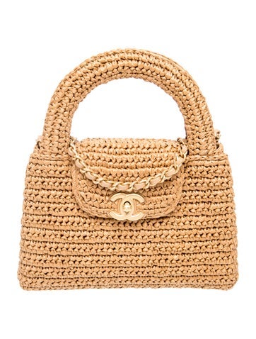 Chanel Raffia Nano Kelly Shopper
