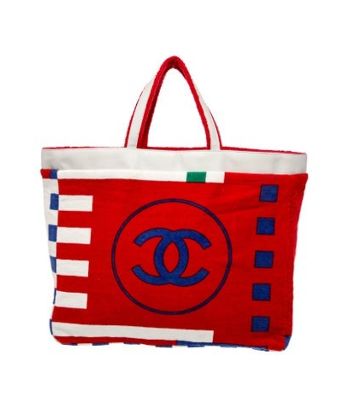 Chanel Terry Cloth Reversible Beach Tote