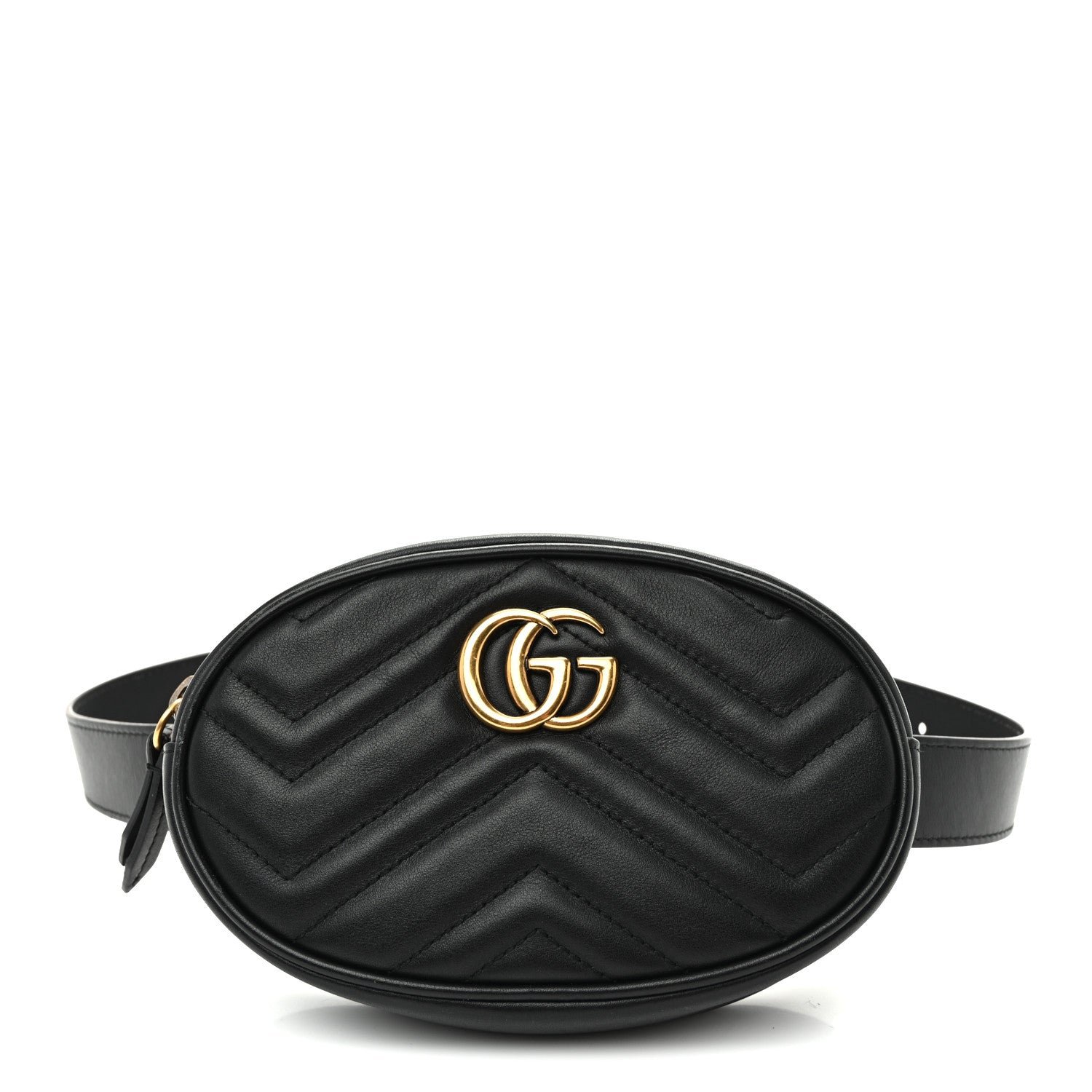 Gucci Calfskin Matelasse GG Marmont Belt Bag 75 30 Black