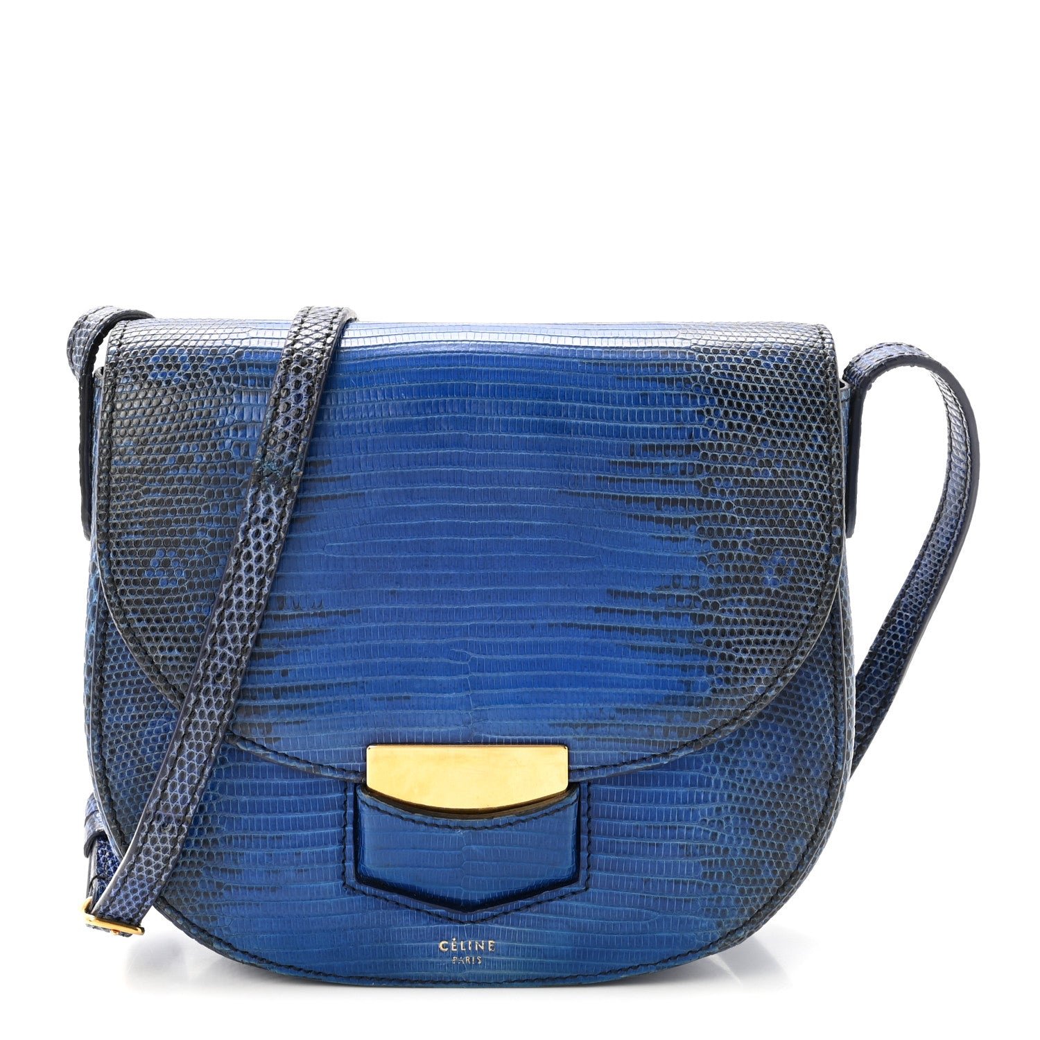 Celine Lizard Small Trotteur Blue