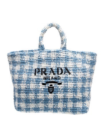 Enameled Metal Triangle Check Logo Tote Large