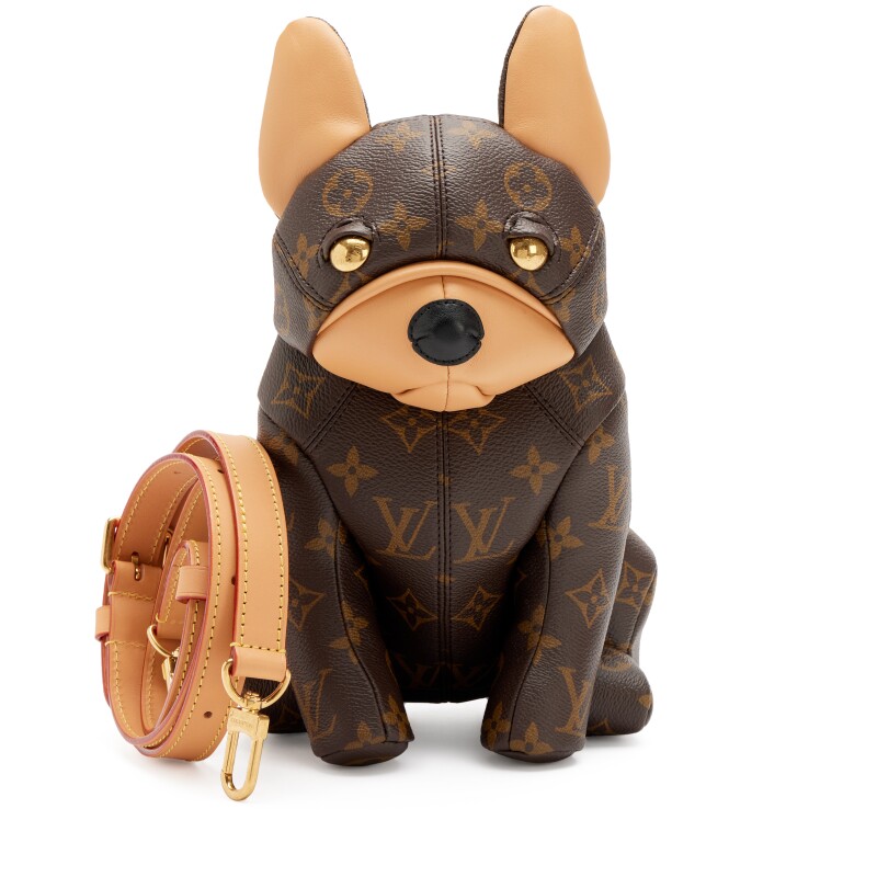 Brown Monogram Coated Canvas Pooch Dog Bag Gold Hardware, 2025