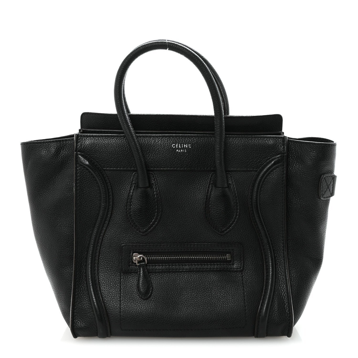 Celine Drummed Calfskin Micro Luggage Black
