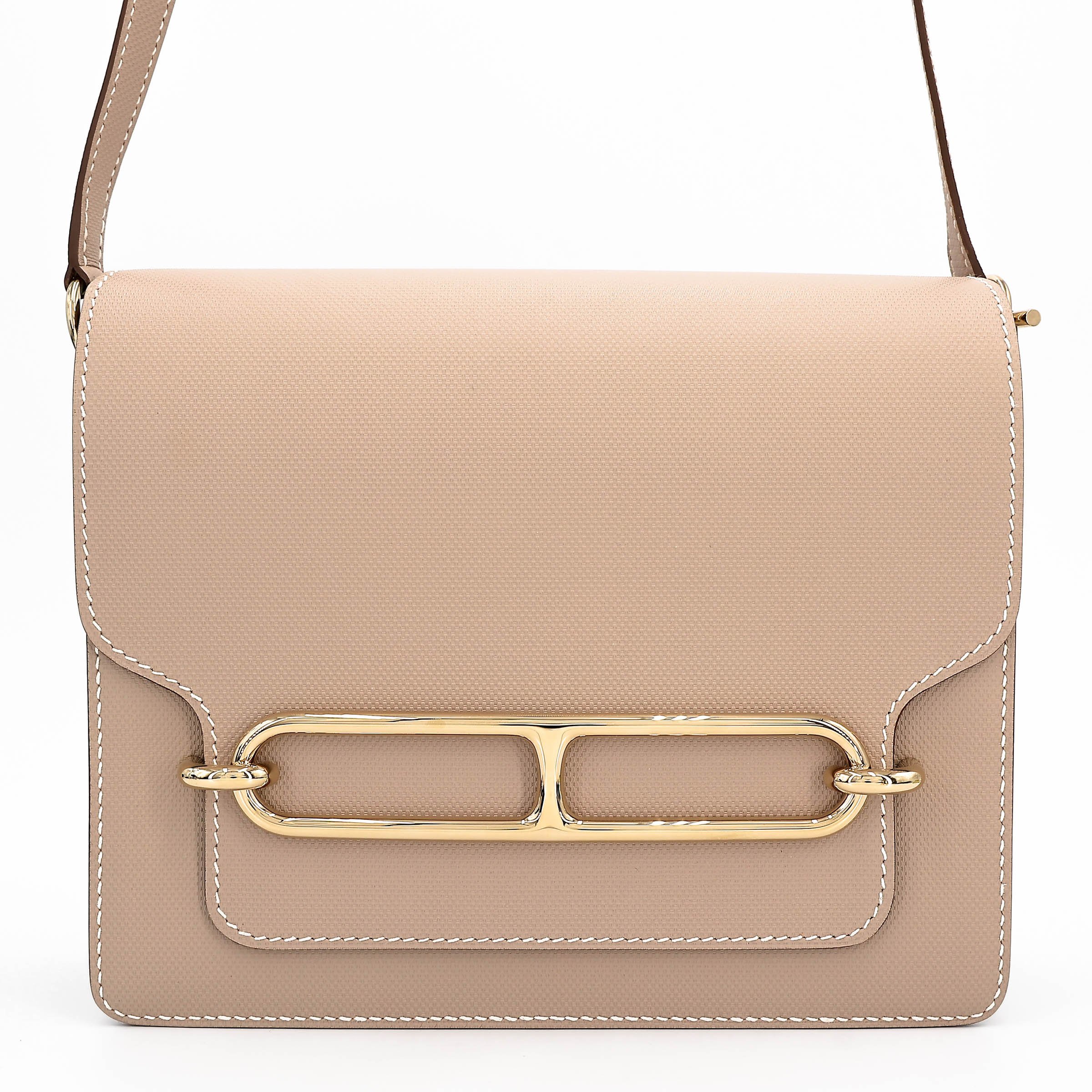 Unused ( Rank NS ) HERMÈS Roulis 23 Argile (1F) Grain d`H Permabrass hardware Square Q (2013)