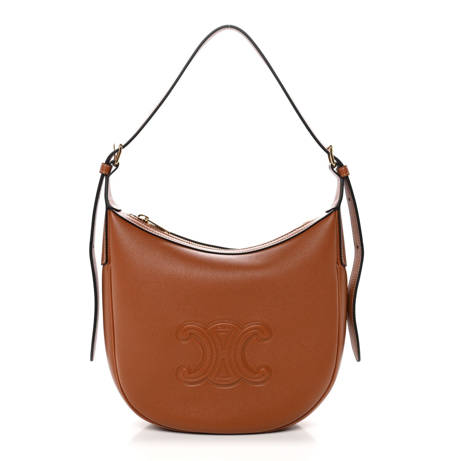 Celine Supple Calfskin Small Triomphe Heloise Shoulder Bag Tan