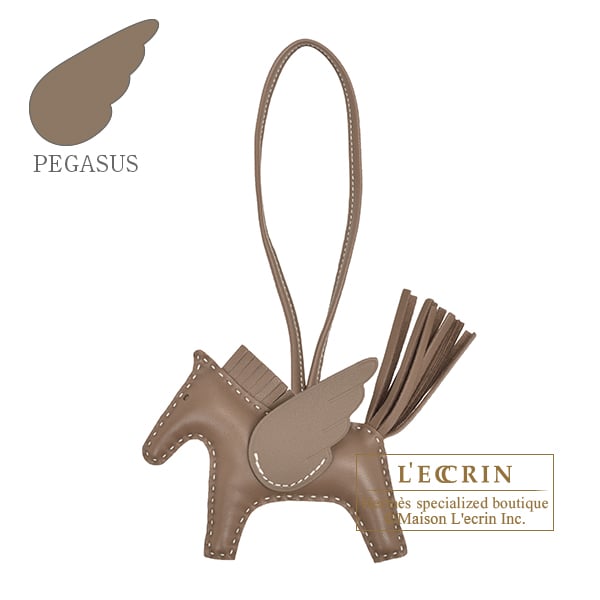 Hermes Rodeo charm Pegasus PM Etoupe grey Agneau/Swift leather