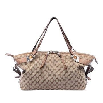 Medium GG Canvas Bamboo Bar Tote