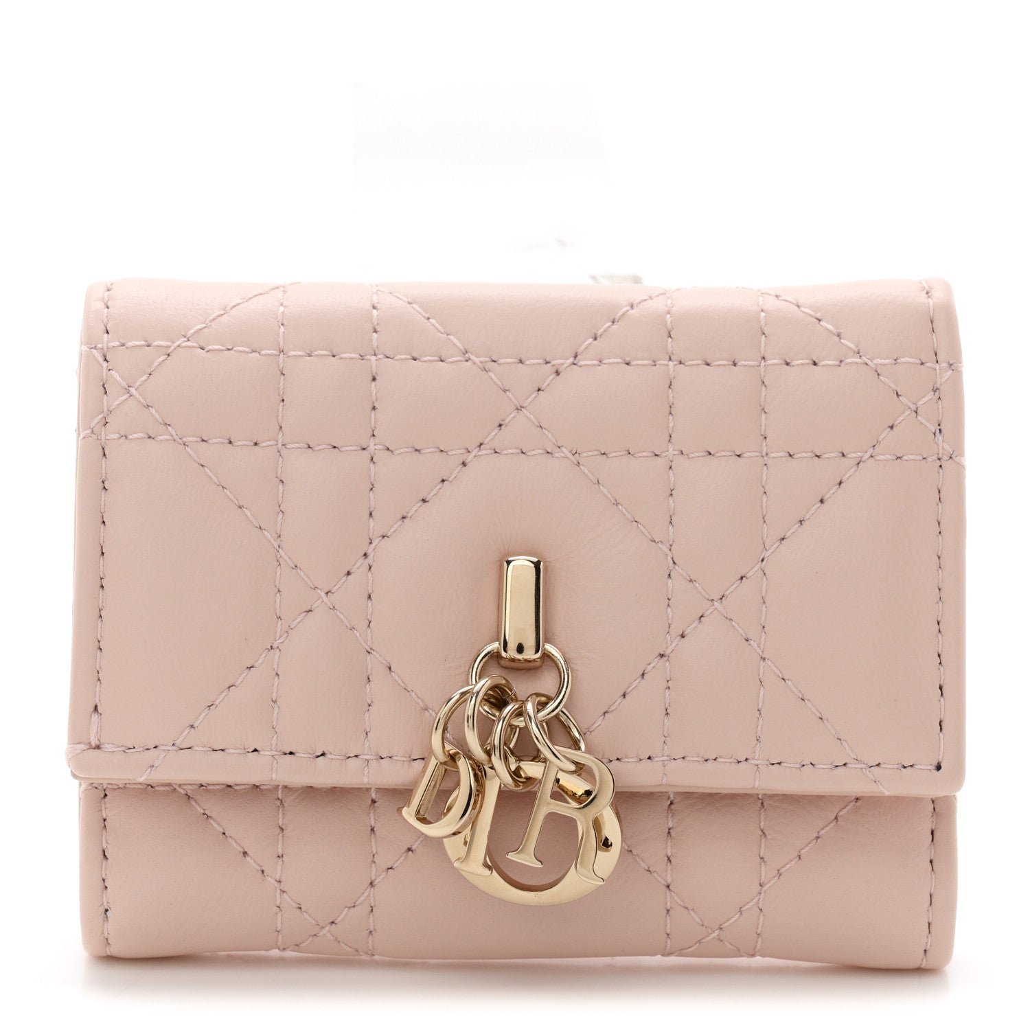 Christian Dior Lambskin Cannage My Dior Veronia Wallet Powder Pink