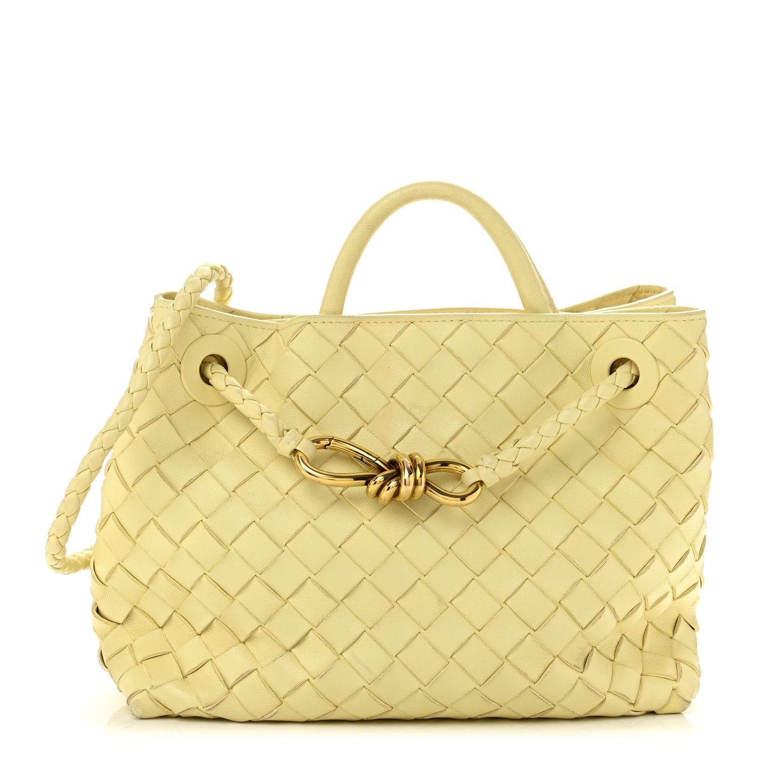 Bottega Veneta Nappa Intrecciato Small Andiamo Shoulder Bag Chamomile