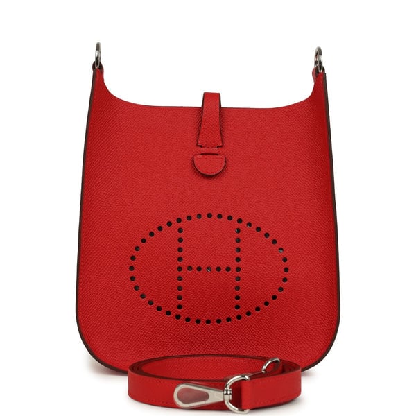 Hermes Hermes Evelyne Sellier TPM Rouge Radieux Epsom Palladium Hardware