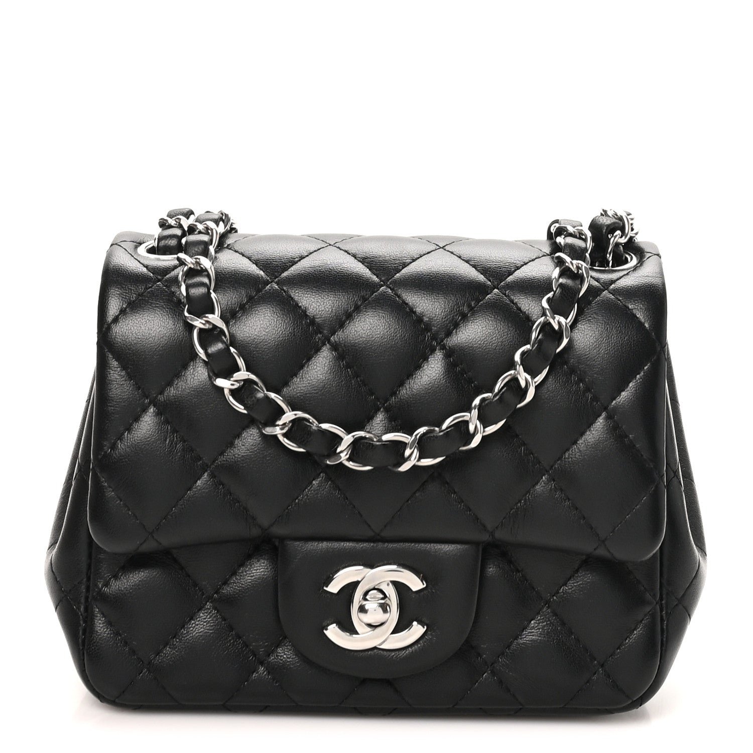 Chanel Lambskin Quilted Mini Square Flap Black
