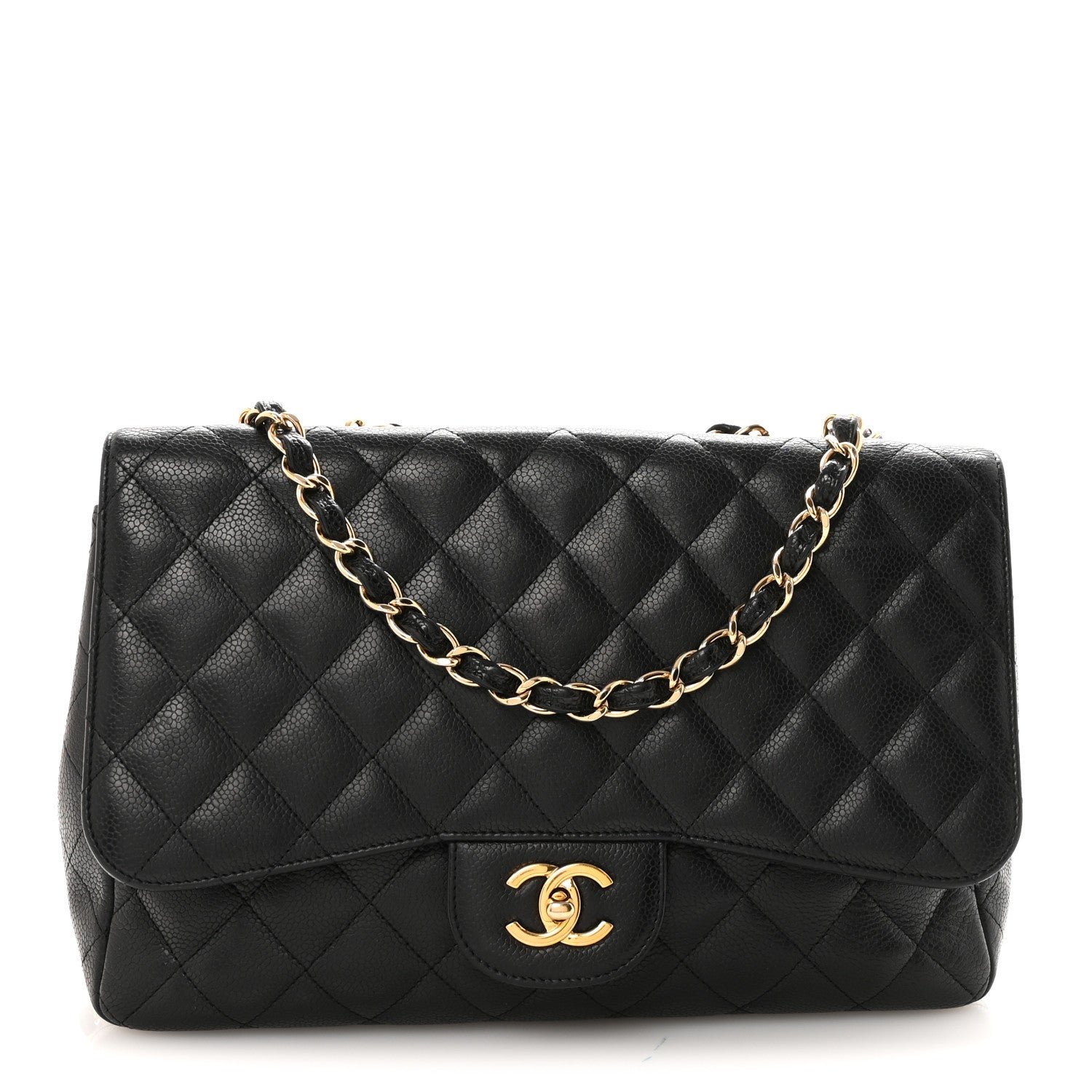 Chanel Caviar Quilted Jumbo Single Flap Black