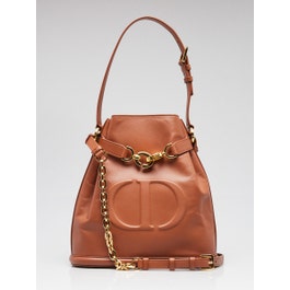 Christian Dior Brown Calfskin Leather Medium C'est Dior Bucket Bag