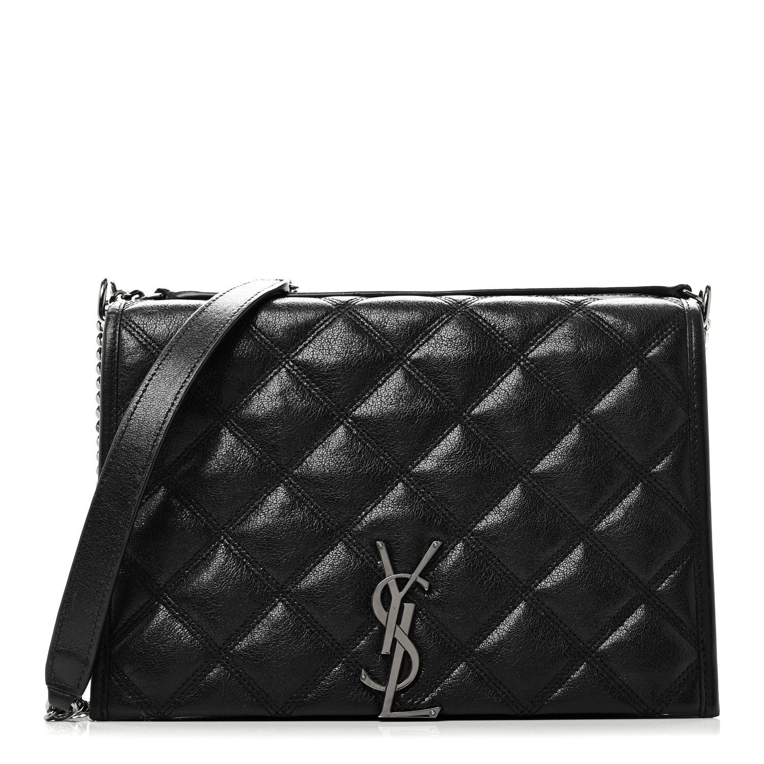 Saint Laurent Lambskin Quilted Mini Becky Chain Bag Black