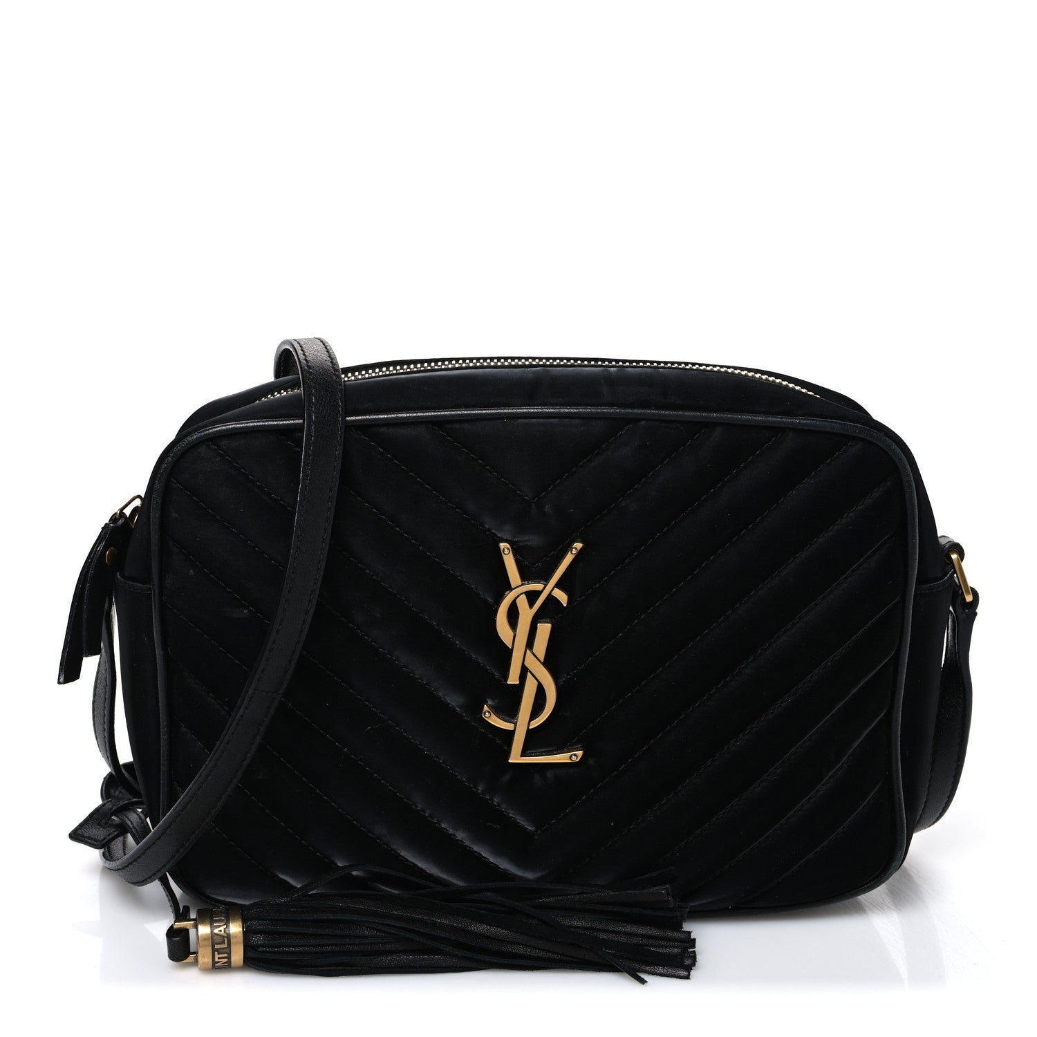 Saint Laurent Nylon Matelasse Monogram Lou Camera Bag Black