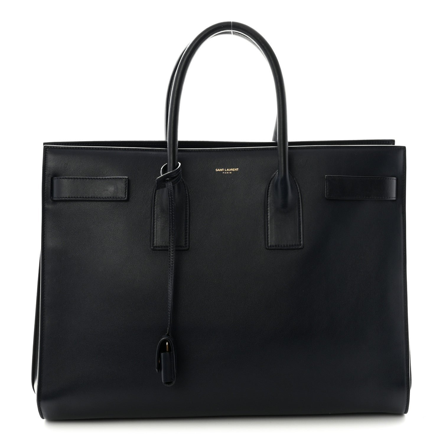 Saint Laurent Calfskin Large Sac de Jour Carryall Navy Blue