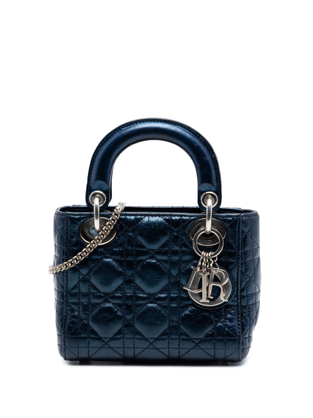 2014 Mini Metallic Calfskin Cannage Lady Dior satchel