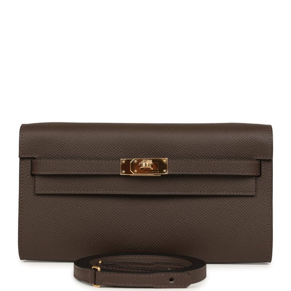 Hermes Kelly Wallet To Go Ecorce Epsom Gold Hardware