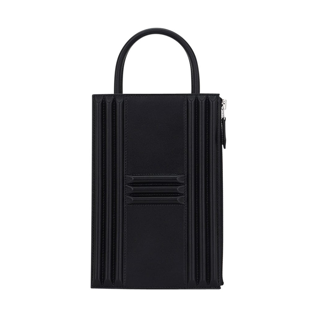Hermes Hermes Limited Edition Cadena Bag Black Tadelakt Leather