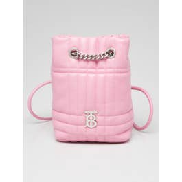 Burberry Burberry Pink Quilted Leather Mini Lola Backpack Bag