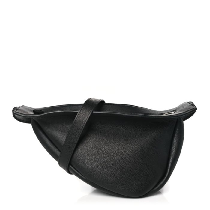 The Row Smooth Calfskin Small Slouchy Banana Bag Black