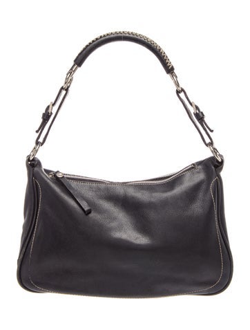 Prada Enameled Metal Triangle Shoulder Bag