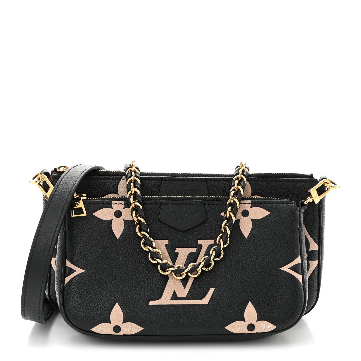 Louis Vuitton Empreinte Monogram Giant Multi Pochette Accessories Black Beige