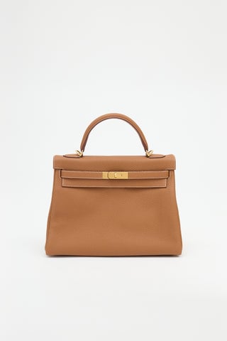 2021 Gold Togo Kelly Retourne 32 Bag