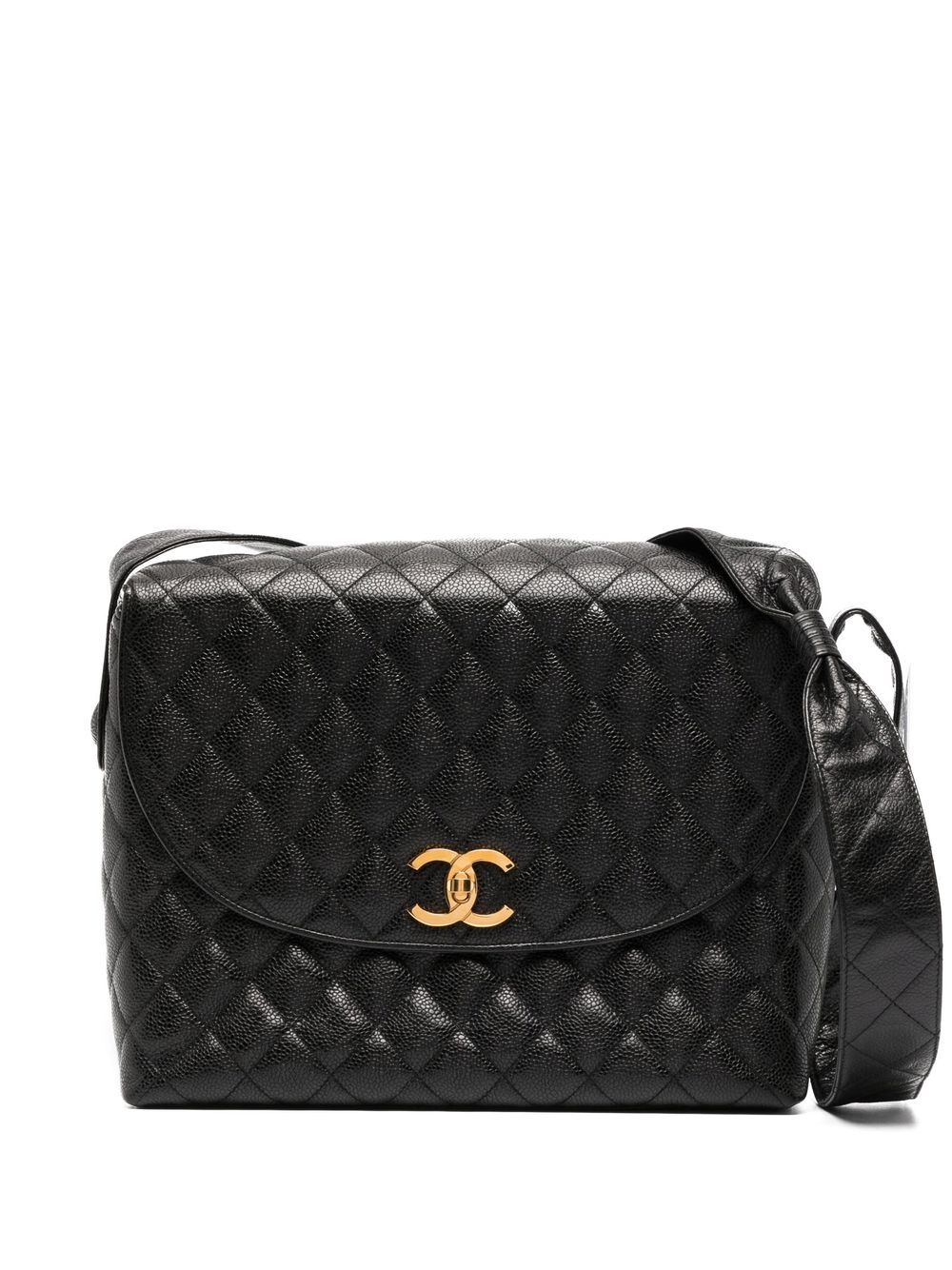 1992 CC Turn-lock diamond-quilted shoulder bag