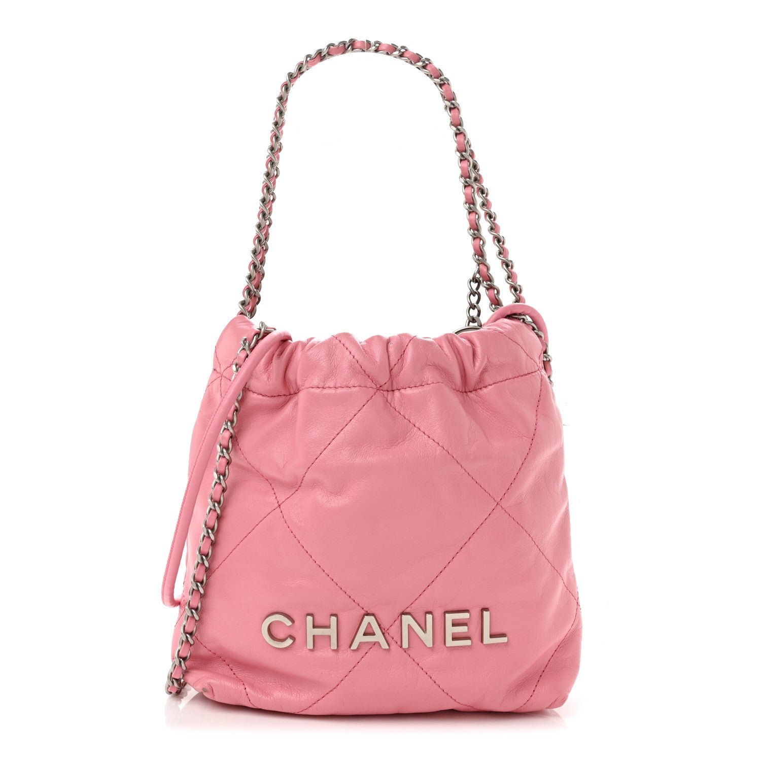 Chanel Shiny Calfskin Quilted Mini Chanel 22 Pink