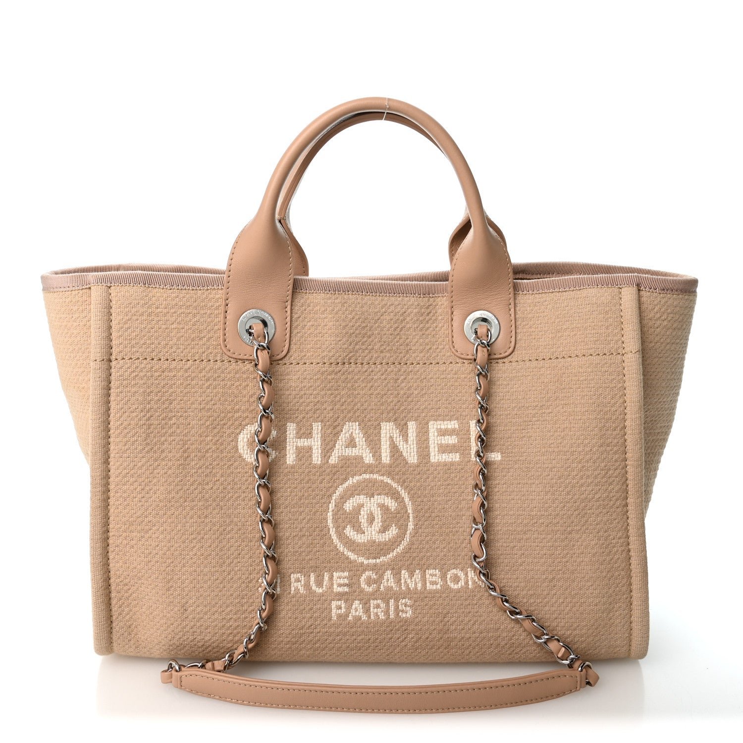 Mixed Fibers Small Deauville Tote Beige